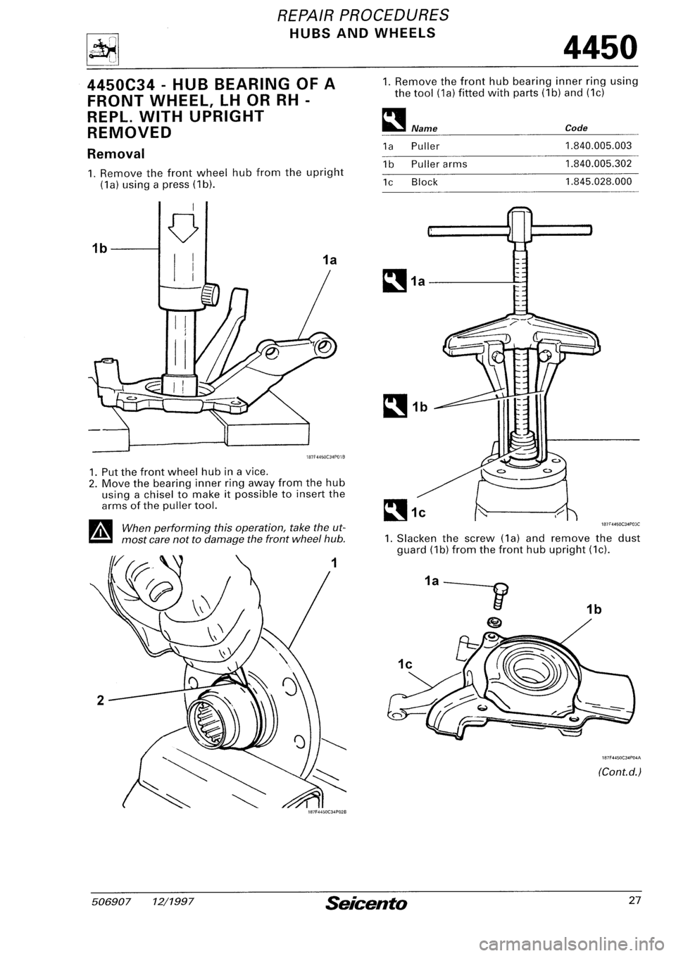 FIAT SEICENTO 1997 Service And Repair Manual FIAT SEICENTO 1997 Service And Repair Manual