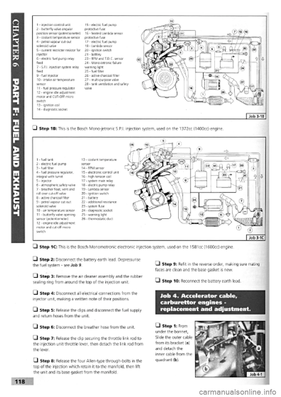 FIAT TEMPRA 1988 Service And Repair Manual
1 - injection control unit 15 - electric fuel pump 2 - butterfly valve angular protective fuse position sensor (potentiometer) 16 - heated Lambda sensor 3 - coolant temperature sensor protective fuse FIAT TEMPRA 1988 Service And Repair Manual
1 - injection control unit 15 - electric fuel pump 2 - butterfly valve angular protective fuse position sensor (potentiometer) 16 - heated Lambda sensor 3 - coolant temperature sensor protective fuse