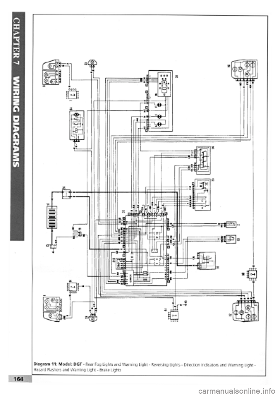 FIAT TEMPRA 1988 Service And Repair Manual
Diagram 11: Model: DGT
-
Rear Fog Lights and Warning Light
-
Reversing Lights
-
Direction Indicators and Warning Light
-
Hazard Flashers and Warning Light
-
Brake Lights FIAT TEMPRA 1988 Service And Repair Manual
Diagram 11: Model: DGT
-
Rear Fog Lights and Warning Light
-
Reversing Lights
-
Direction Indicators and Warning Light
-
Hazard Flashers and Warning Light
-
Brake Lights