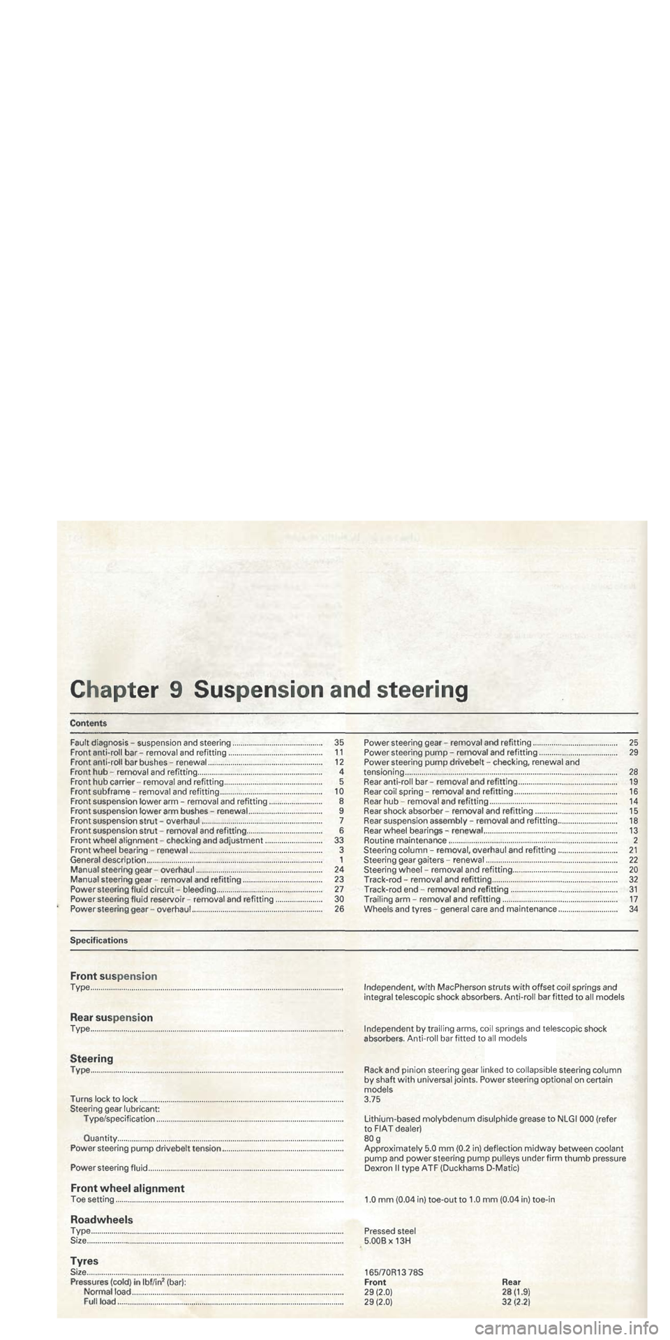 FIAT TIPO 1988 Workshop Manual FIAT TIPO 1988 Workshop Manual