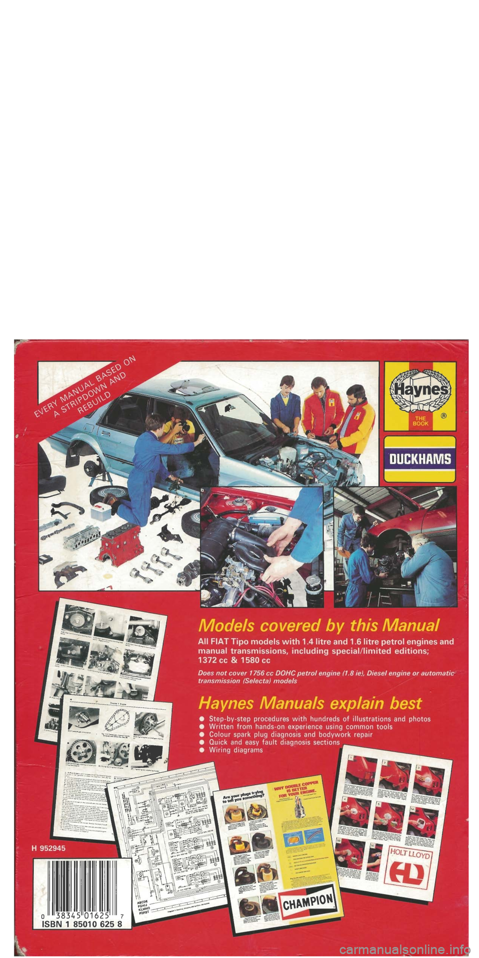 FIAT TIPO 1988 Workshop Manual FIAT TIPO 1988 Workshop Manual