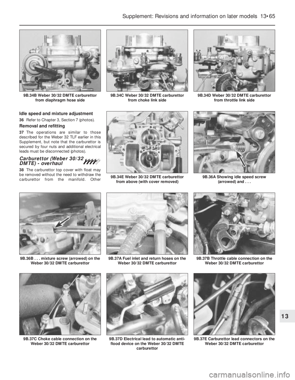 FIAT UNO 1983 Service Repair Manual Idle speed and mixture adjustment
36Refer to Chapter 3, Section 7 (photos).
Removal and refitting
37The operations are similar to those
described for the Weber 32 TLF earlier in this
Supplement, but FIAT UNO 1983 Service Repair Manual Idle speed and mixture adjustment
36Refer to Chapter 3, Section 7 (photos).
Removal and refitting
37The operations are similar to those
described for the Weber 32 TLF earlier in this
Supplement, but