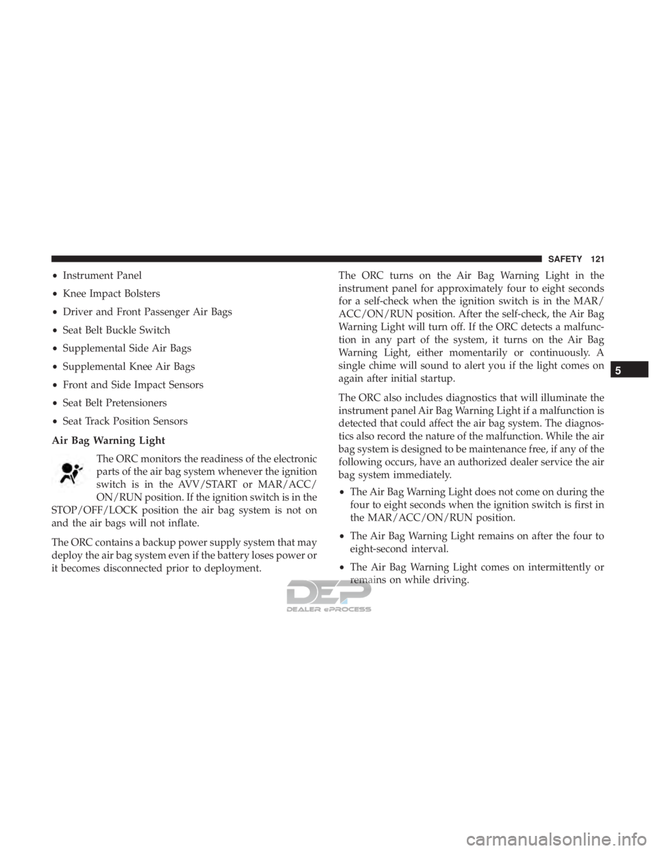 FIAT 500E 2018 Owners Manual •Instrument Panel
• Knee Impact Bolsters
• Driver and Front Passenger Air Bags
• Seat Belt Buckle Switch
• Supplemental Side Air Bags
• Supplemental Knee Air Bags
• Front and Side Impact FIAT 500E 2018 Owners Manual •Instrument Panel
• Knee Impact Bolsters
• Driver and Front Passenger Air Bags
• Seat Belt Buckle Switch
• Supplemental Side Air Bags
• Supplemental Knee Air Bags
• Front and Side Impact