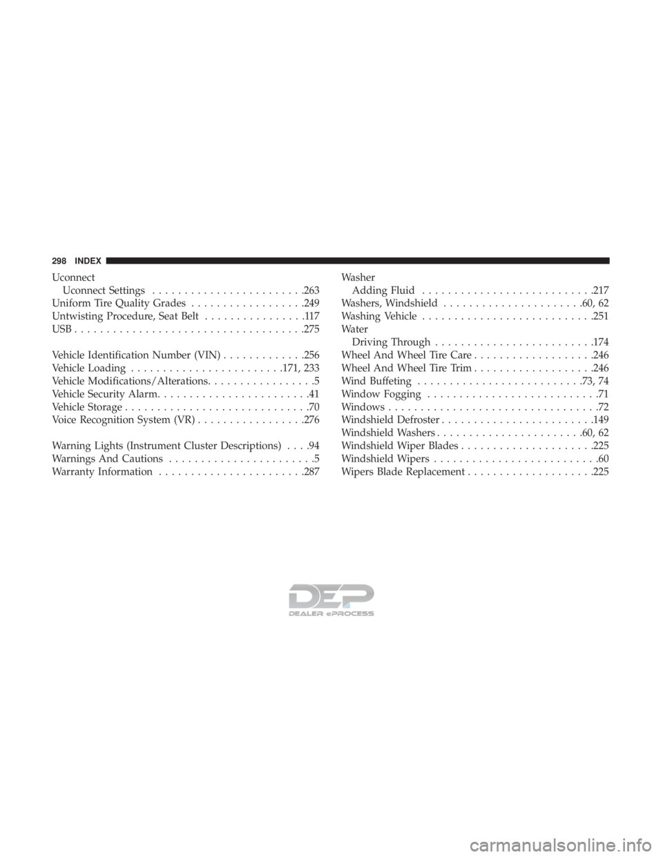 FIAT 500E 2018 Owners Manual UconnectUconnect Settings ........................263
Uniform Tire Quality Grades ..................249
Untwisting Procedure, Seat Belt ................117
USB....................................275
V FIAT 500E 2018 Owners Manual UconnectUconnect Settings ........................263
Uniform Tire Quality Grades ..................249
Untwisting Procedure, Seat Belt ................117
USB....................................275
V