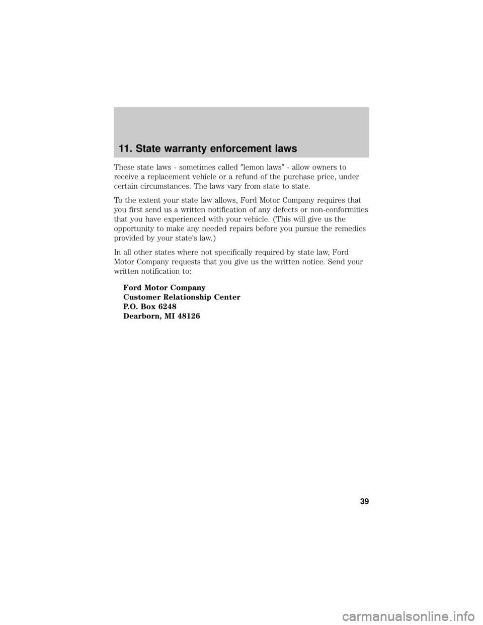 FORD ECOSPORT 2021 Warranty Guide FORD ECOSPORT 2021 Warranty Guide