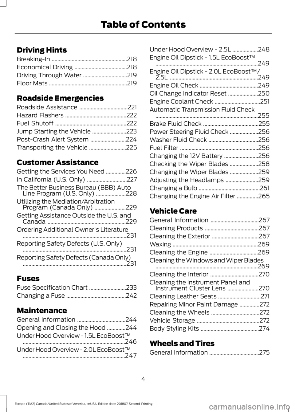 FORD ESCAPE 2019 Owners Manual (509 Pages)