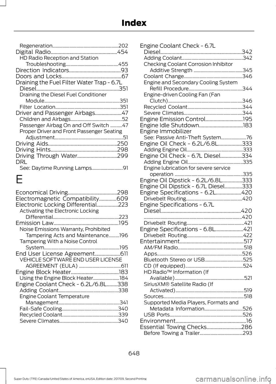 FORD F-250 2018 Owners Manual Regeneration.......................................................
202
Digital Radio..................................................454 HD Radio Reception and Station
Troubleshooting............... FORD F-250 2018 Owners Manual Regeneration.......................................................
202
Digital Radio..................................................454 HD Radio Reception and Station
Troubleshooting...............