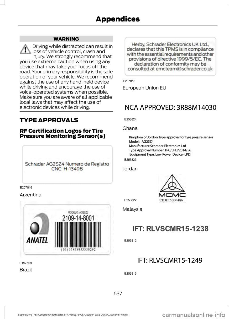 FORD F-550 2018 Owners Manual WARNING
Driving while distracted can result in
loss of vehicle control, crash and
injury. We strongly recommend that
you use extreme caution when using any
device that may take your focus off the
road FORD F-550 2018 Owners Manual WARNING
Driving while distracted can result in
loss of vehicle control, crash and
injury. We strongly recommend that
you use extreme caution when using any
device that may take your focus off the
road