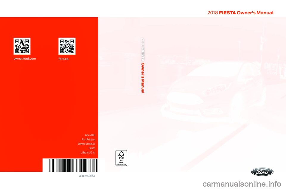 FORD FIESTA 2018  Owners Manual 