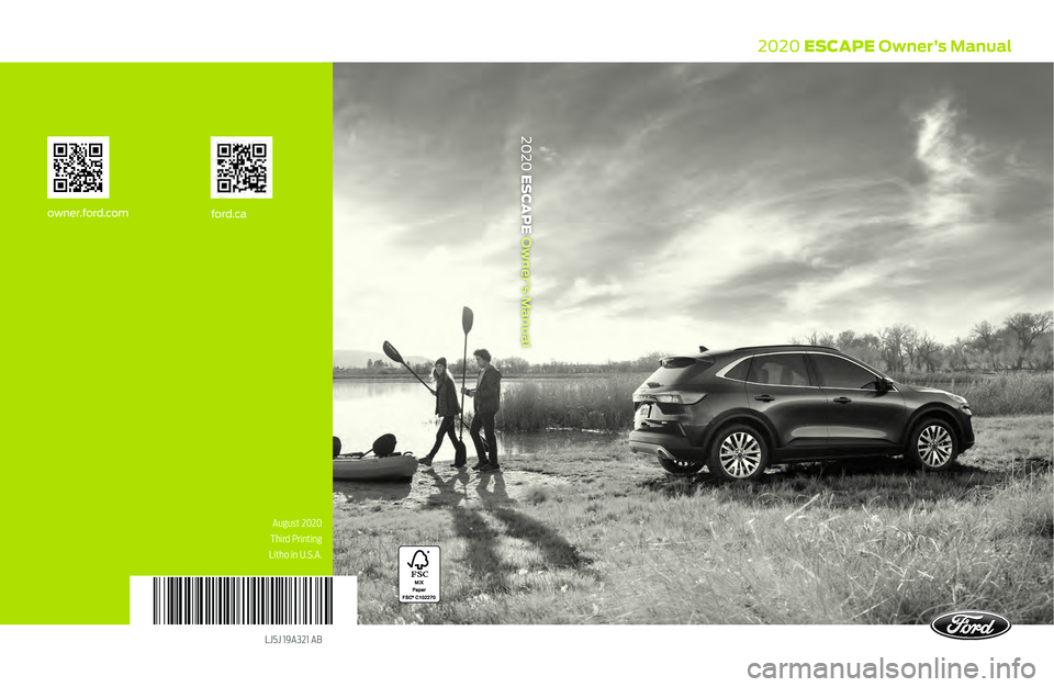 FORD ESCAPE 2020  Owners Manual 