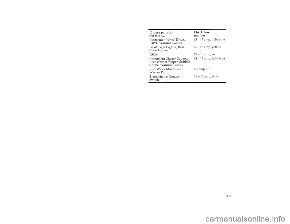 FORD AEROSTAR 1996 1.G Owners Manual 315 [SV40000(ALL)08/95]
fourteen pica chart:0095064-A
File:15cpsva.ex
Update:Tue Aug 29 17:51:51 1995 