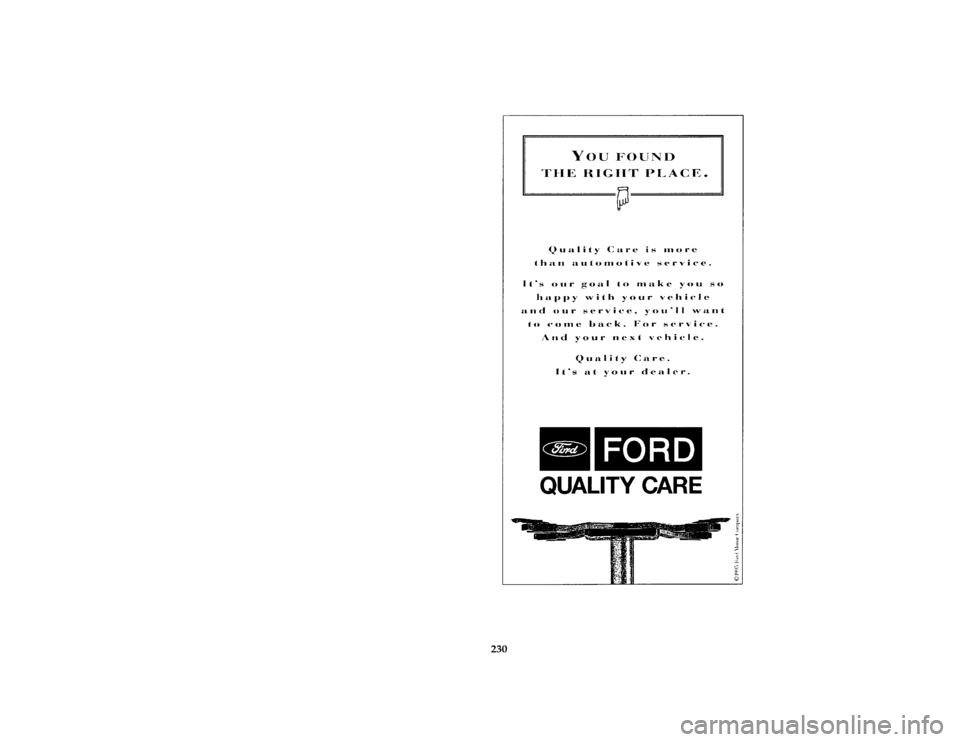 FORD ASPIRE 1997 1.G Owners Manual 230
*
[AC02100(ALL)04/96]
thirty-six pica chart:FORDADPLN
File:15icacf.ex
Update:Tue Mar  4 08:58:41 1997 