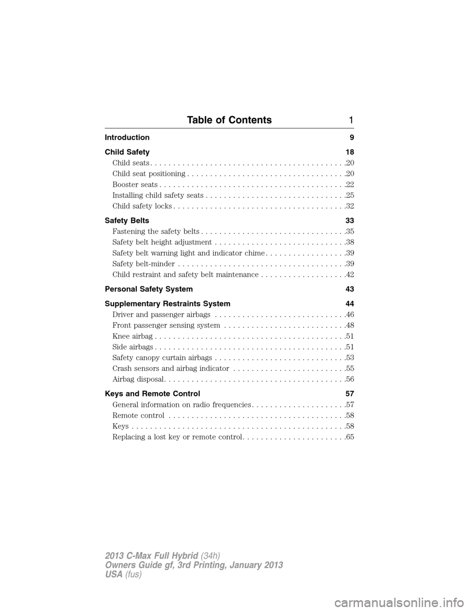 Ford C Max Hybrid 13 2 G Owners Manual 552 Pages Ford C Max Hybrid 13 2 G Owners Manual 552 Pages