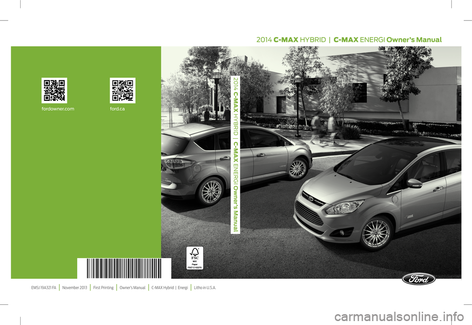 FORD C MAX HYBRID 2014 2.G Owners Manual 