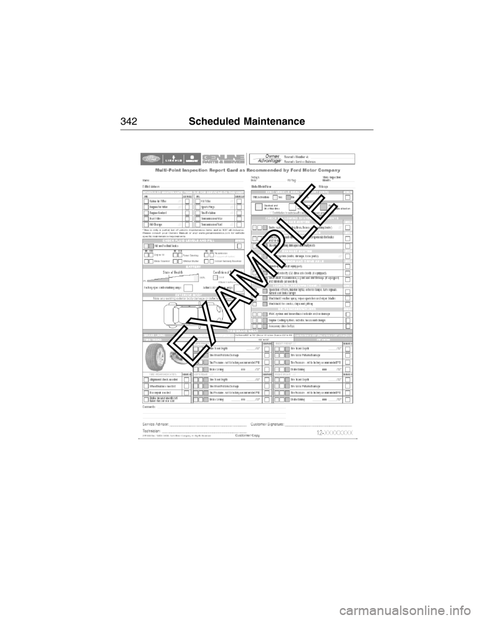 FORD E SERIES 2015 4.G Owners Manual 342Scheduled Maintenance
2015 Econoline(eco)
Owners Guide gf, 1st Printing, June 2014
USA(fus) FORD E SERIES 2015 4.G Owners Manual 342Scheduled Maintenance
2015 Econoline(eco)
Owners Guide gf, 1st Printing, June 2014
USA(fus)