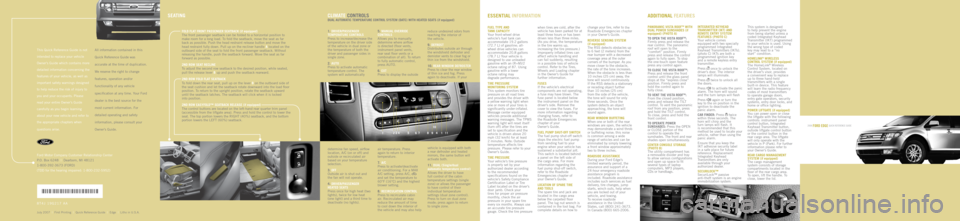 FORD EDGE 2008 1.G Quick Reference Guide 