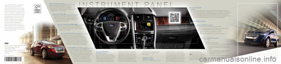 FORD EDGE 2011 1.G Quick Reference Guide 