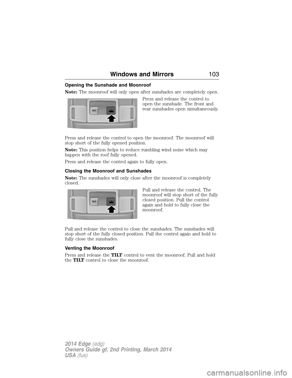 FORD EDGE 2014 1.G Owners Manual (540 Pages), Page 110 The image of