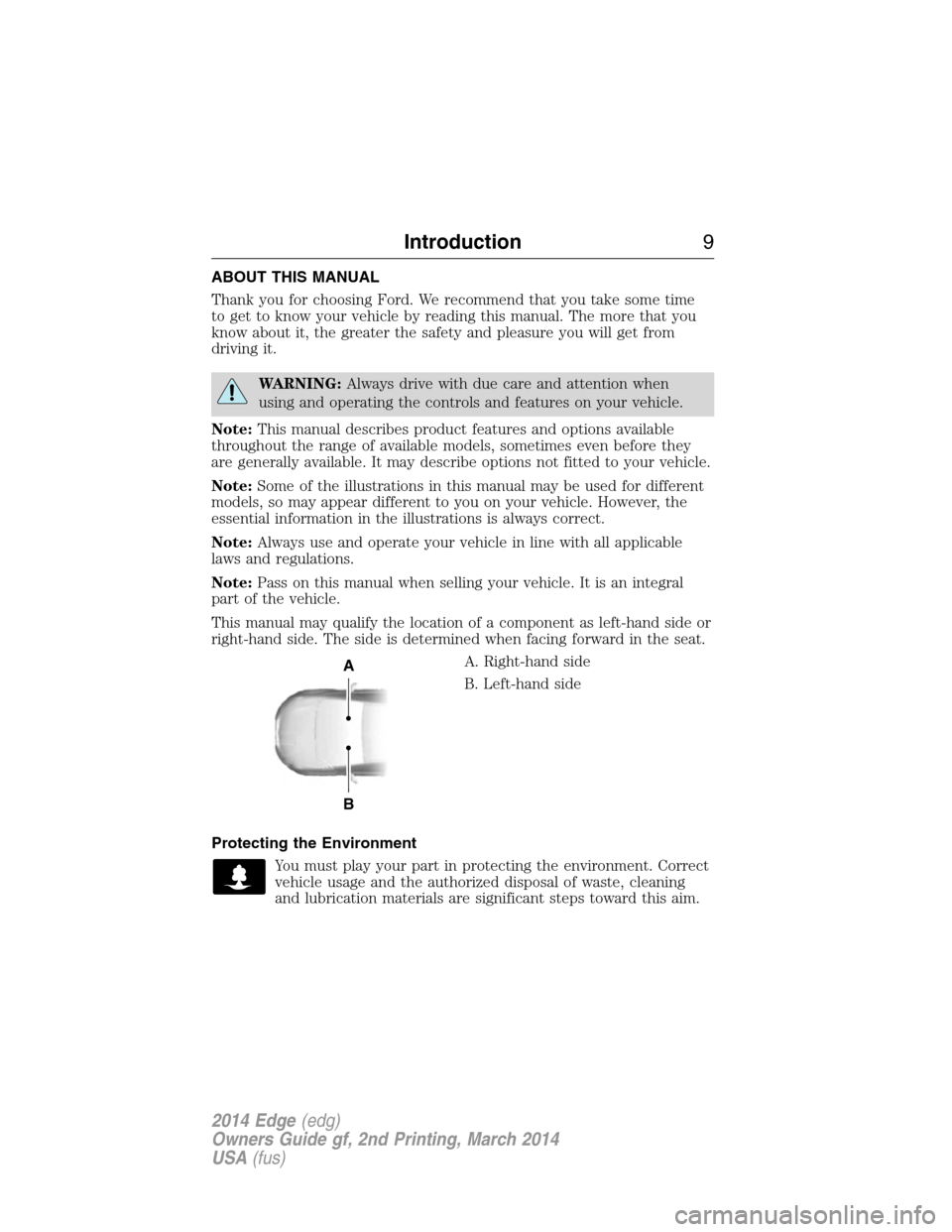 FORD EDGE 2014 1.G Owners Manual (540 Pages)