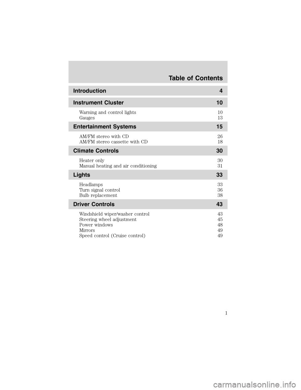 FORD ESCAPE 2003 1.G Owners Manual 