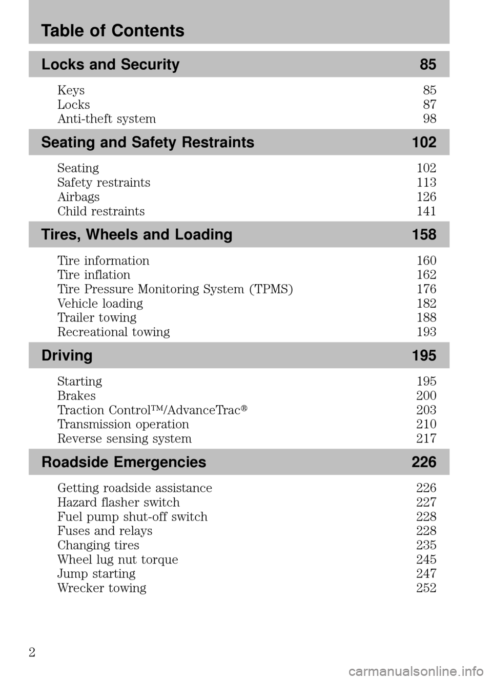 FORD ESCAPE 2009 2.G Owners Manual 