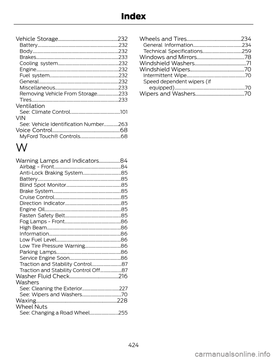 FORD ESCAPE 2014 3.G Service Manual Vehicle Storage.............................................232Battery....................................................................232
Body......................................................