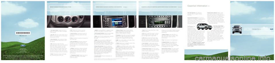 FORD ESCAPE HYBRID 2007 2.G Quick Reference Guide 