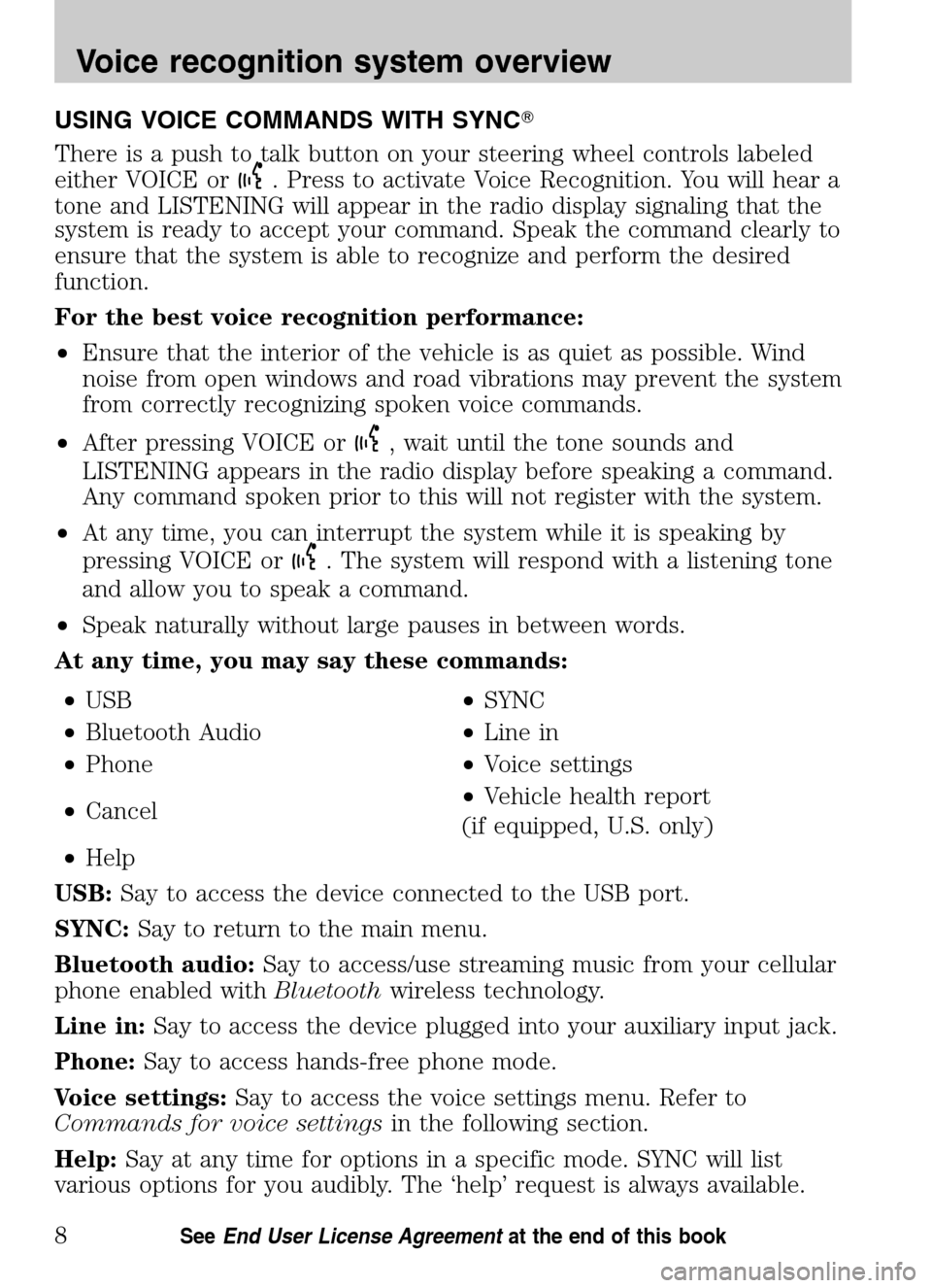 FORD ESCAPE HYBRID 2009 2.G Quick Reference Guide 
