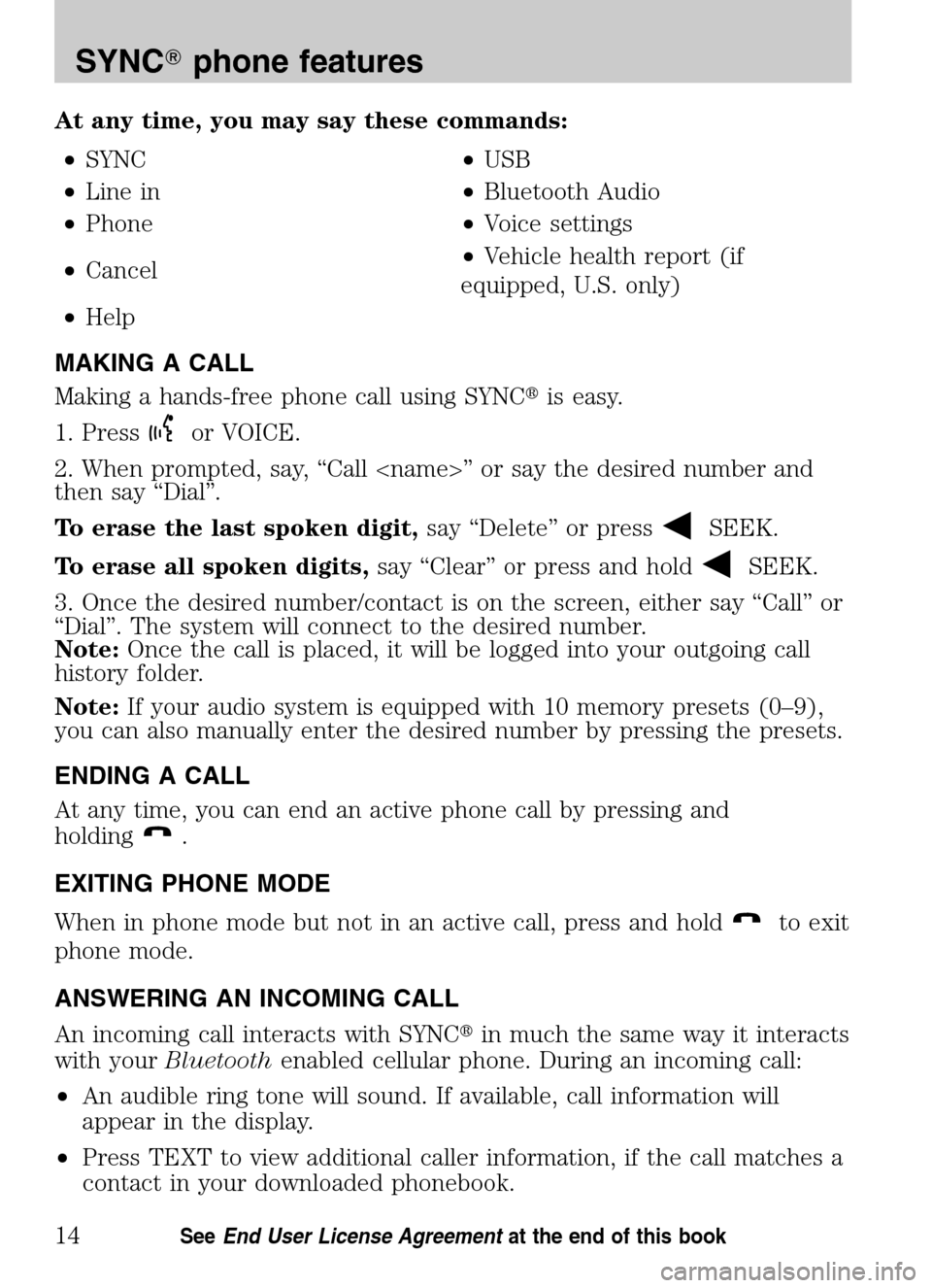 FORD ESCAPE HYBRID 2009 2.G Quick Reference Guide 