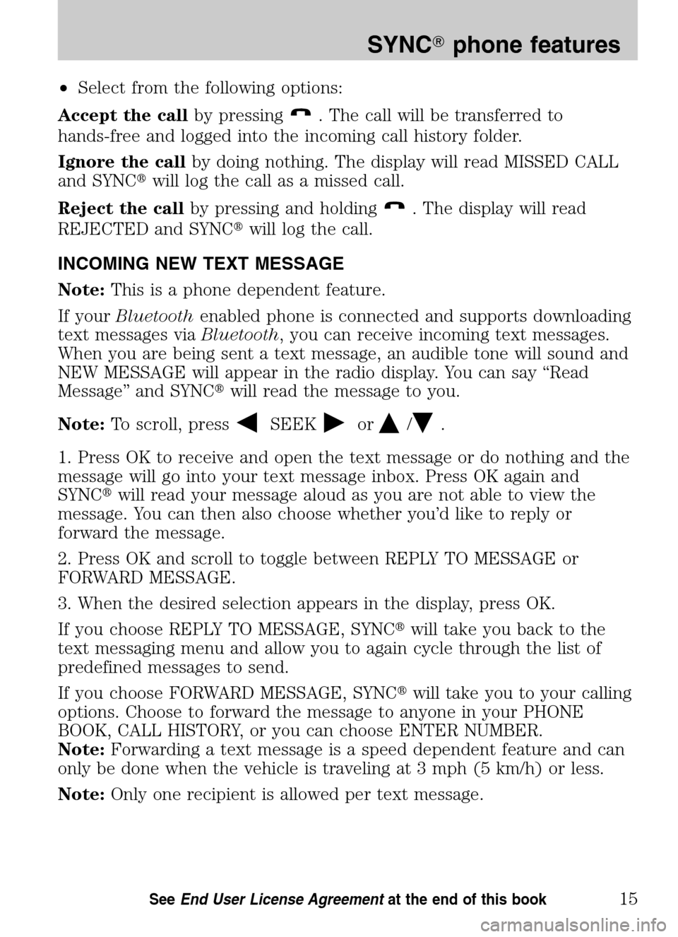 FORD ESCAPE HYBRID 2009 2.G Quick Reference Guide 