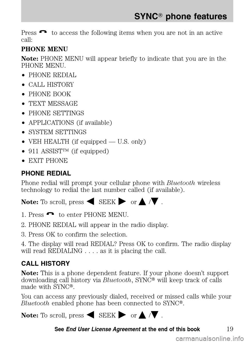 FORD ESCAPE HYBRID 2009 2.G Quick Reference Guide 