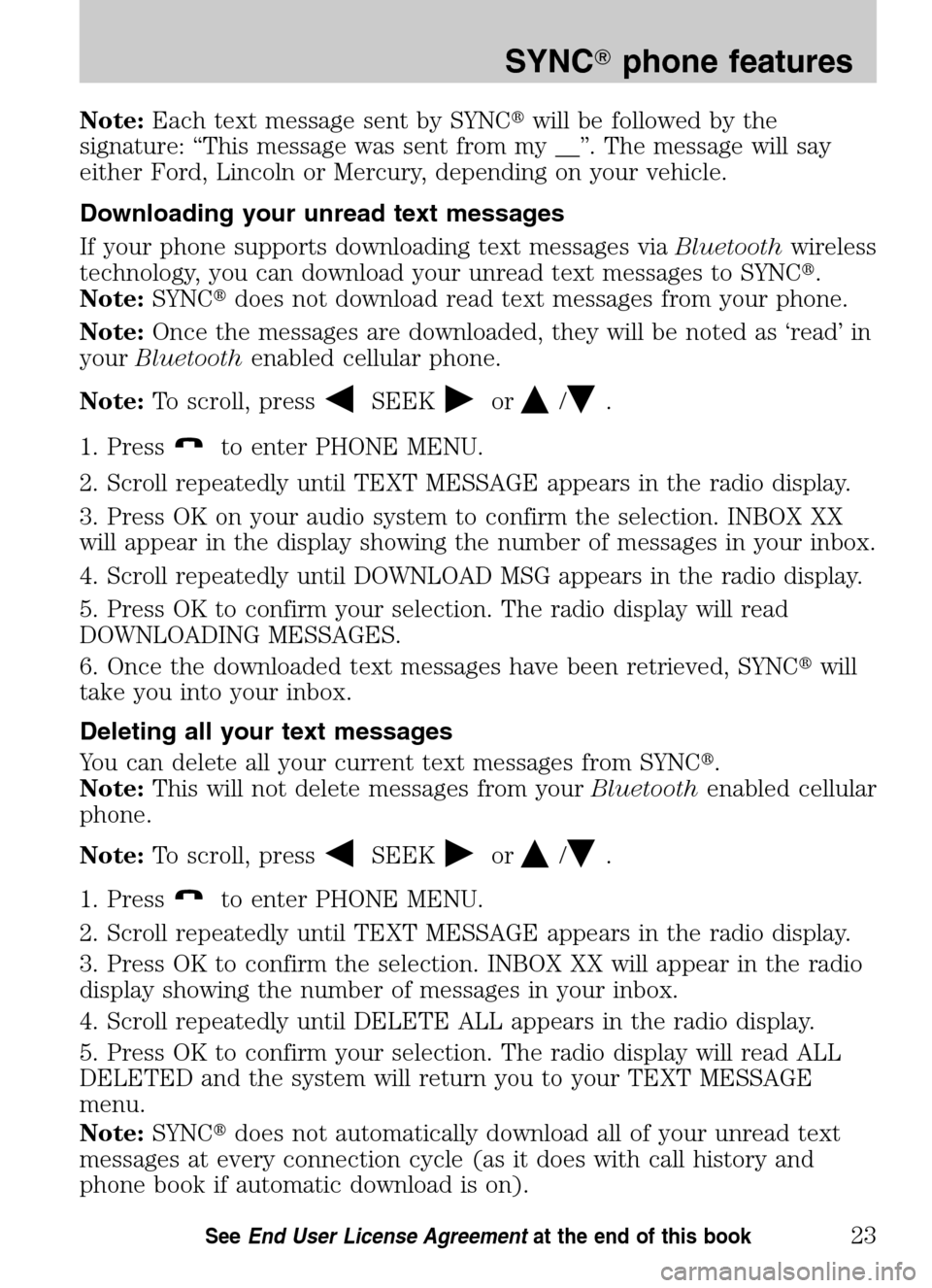 FORD ESCAPE HYBRID 2009 2.G Quick Reference Guide 