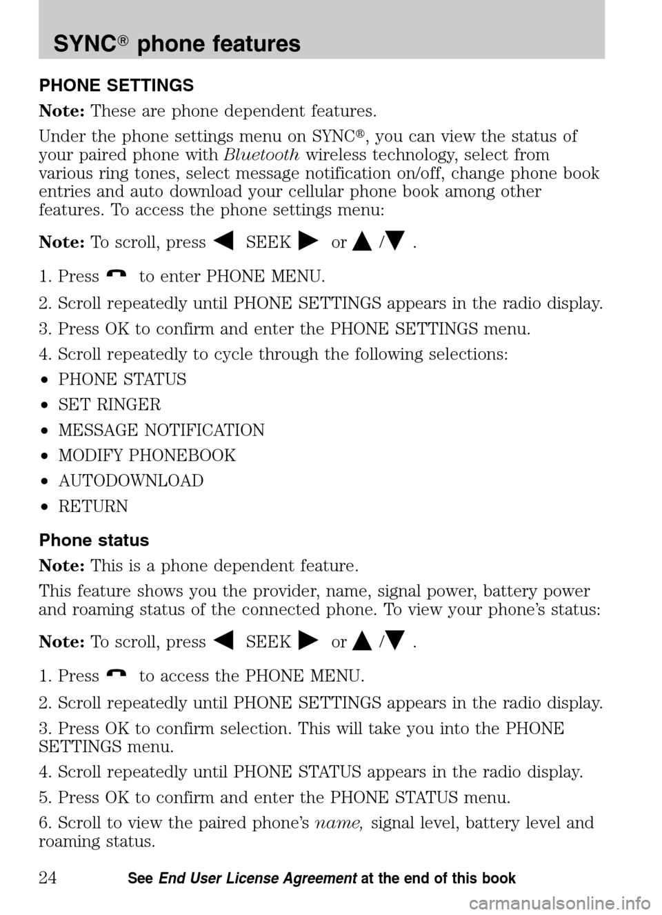 FORD ESCAPE HYBRID 2009 2.G Quick Reference Guide 