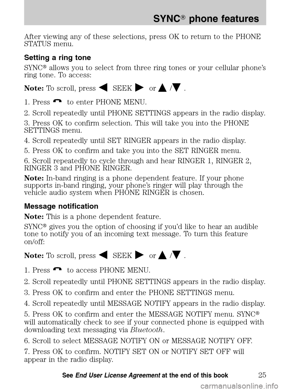 FORD ESCAPE HYBRID 2009 2.G Quick Reference Guide 