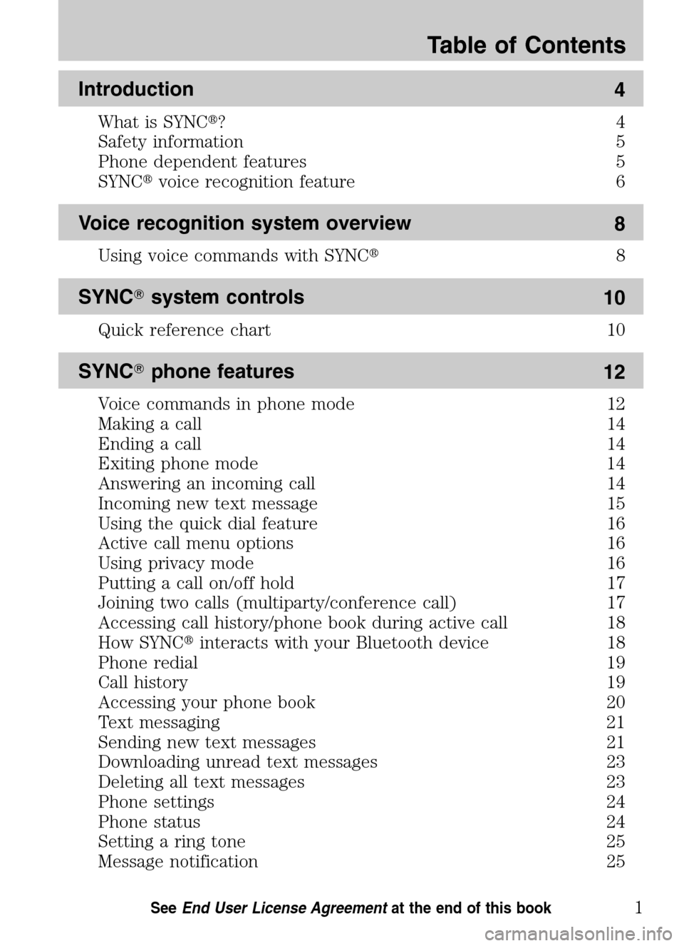 FORD ESCAPE HYBRID 2009 2.G Quick Reference Guide 