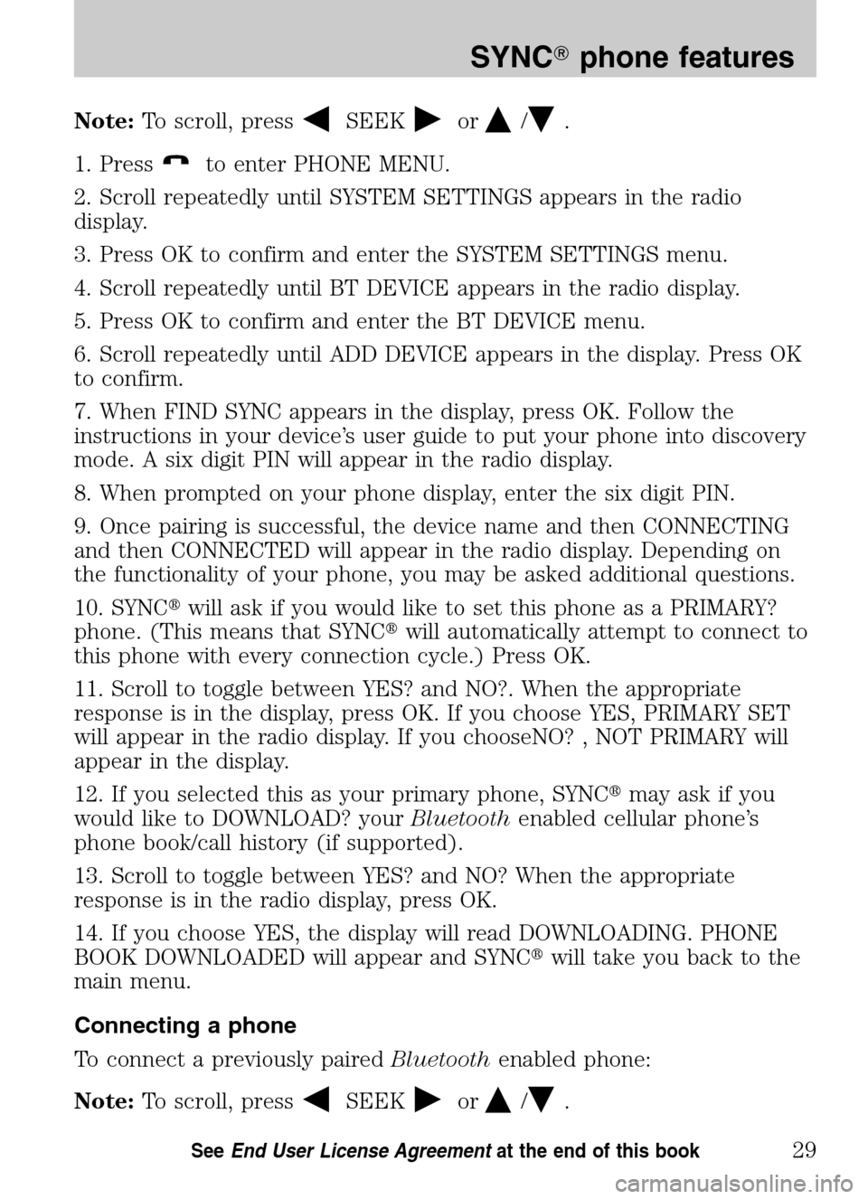 FORD ESCAPE HYBRID 2009 2.G Quick Reference Guide 