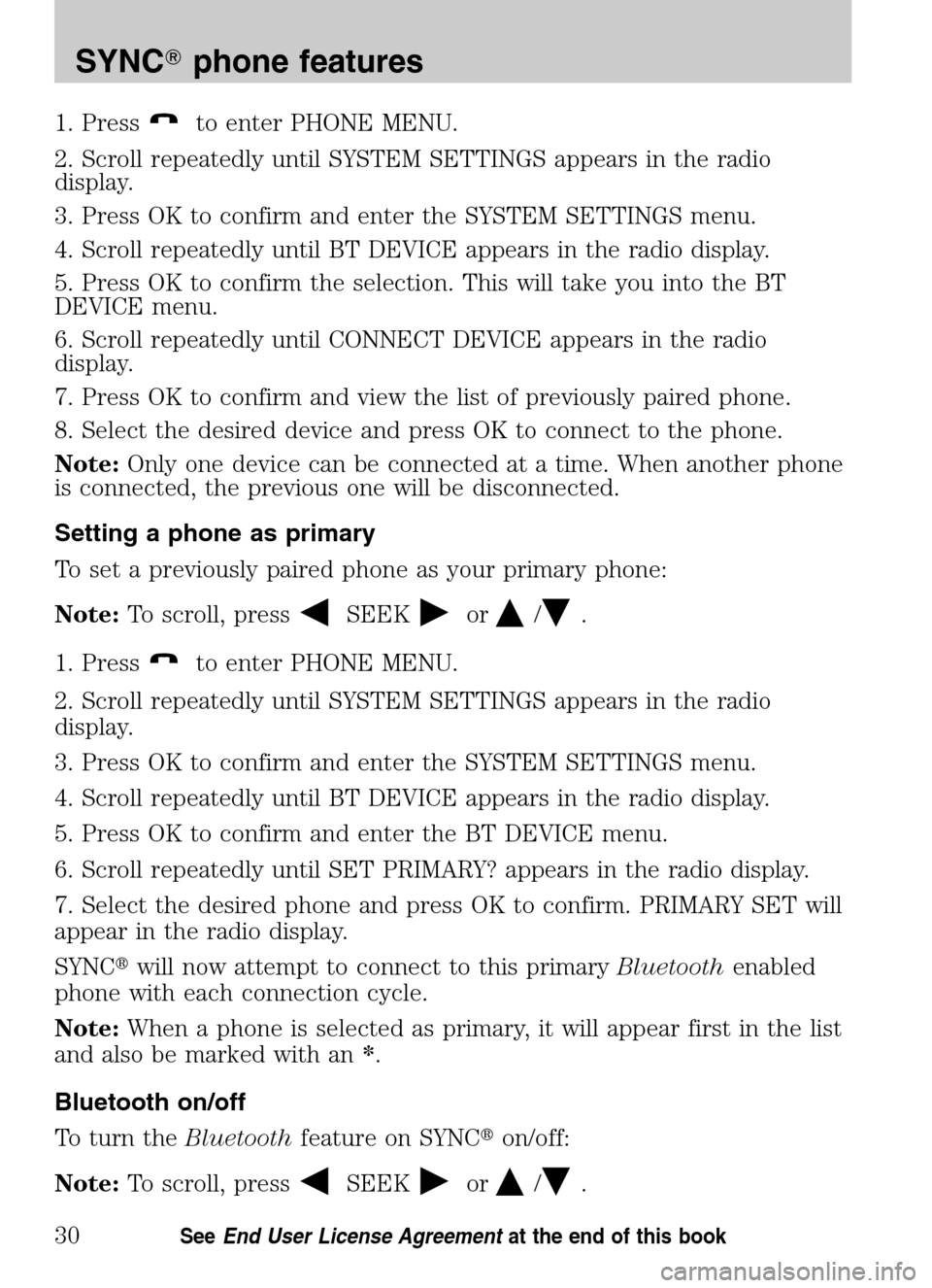 FORD ESCAPE HYBRID 2009 2.G Quick Reference Guide 