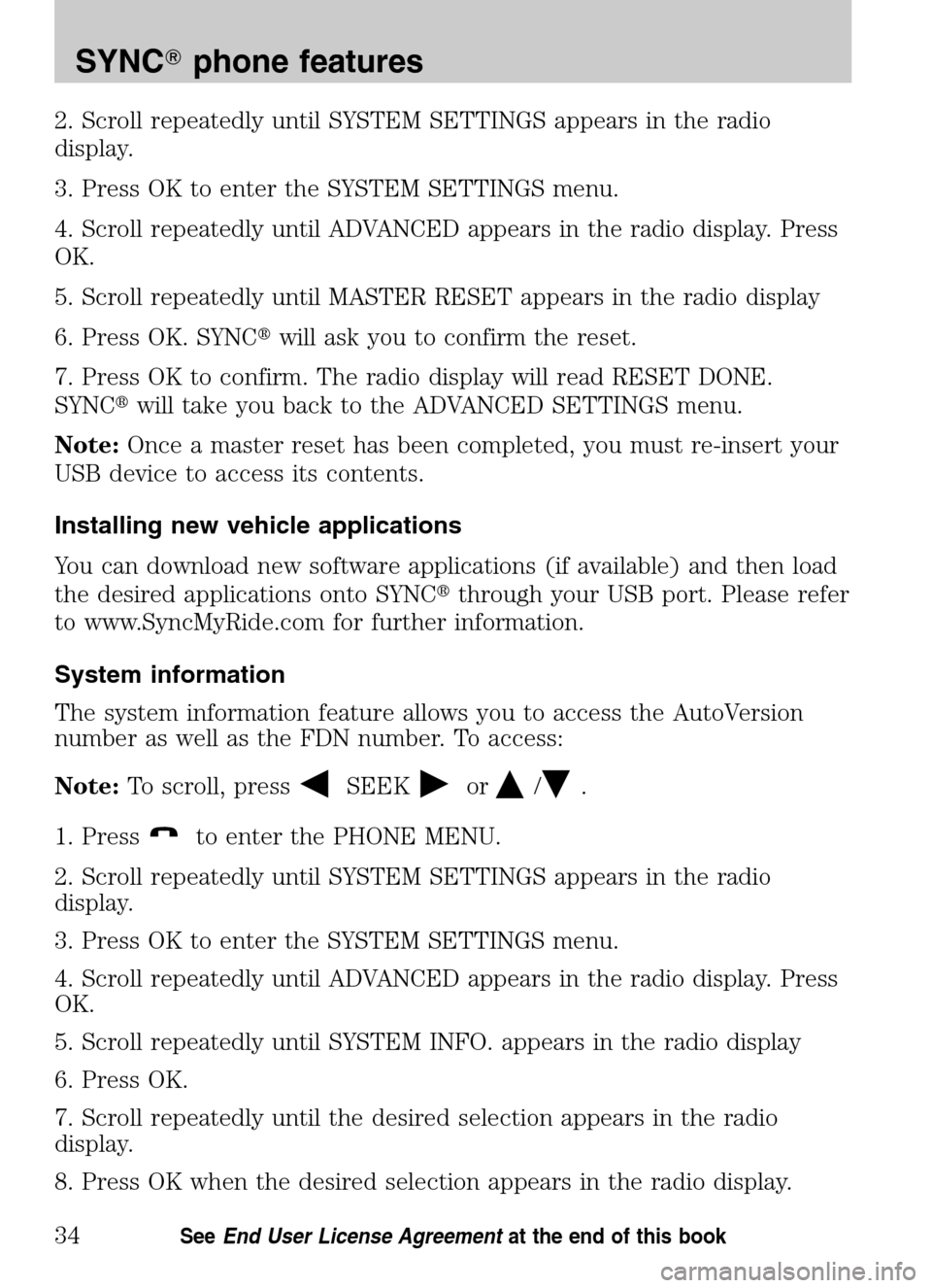 FORD ESCAPE HYBRID 2009 2.G Quick Reference Guide 