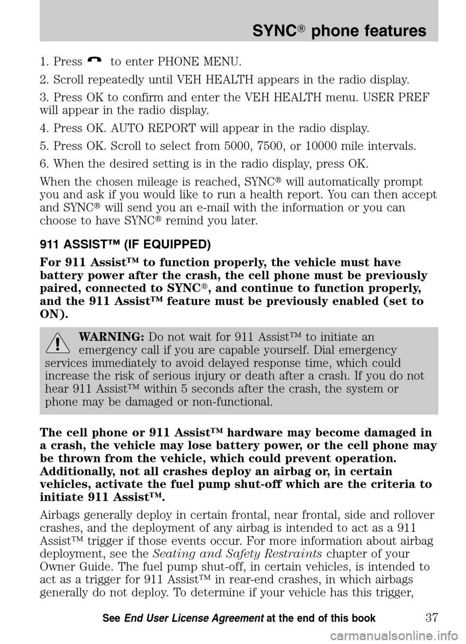 FORD ESCAPE HYBRID 2009 2.G Quick Reference Guide 