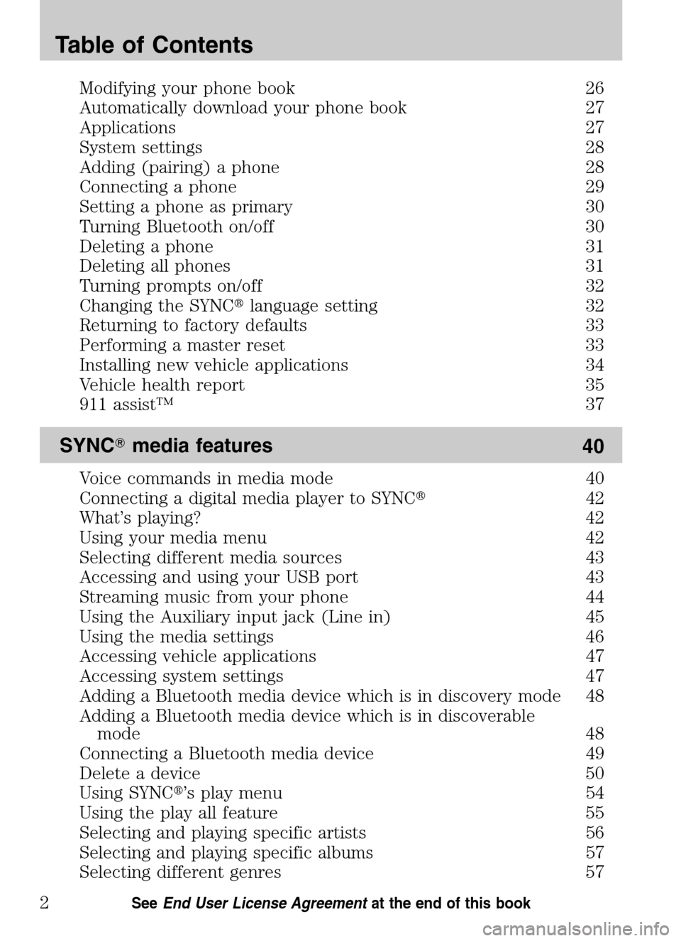 FORD ESCAPE HYBRID 2009 2.G Quick Reference Guide 