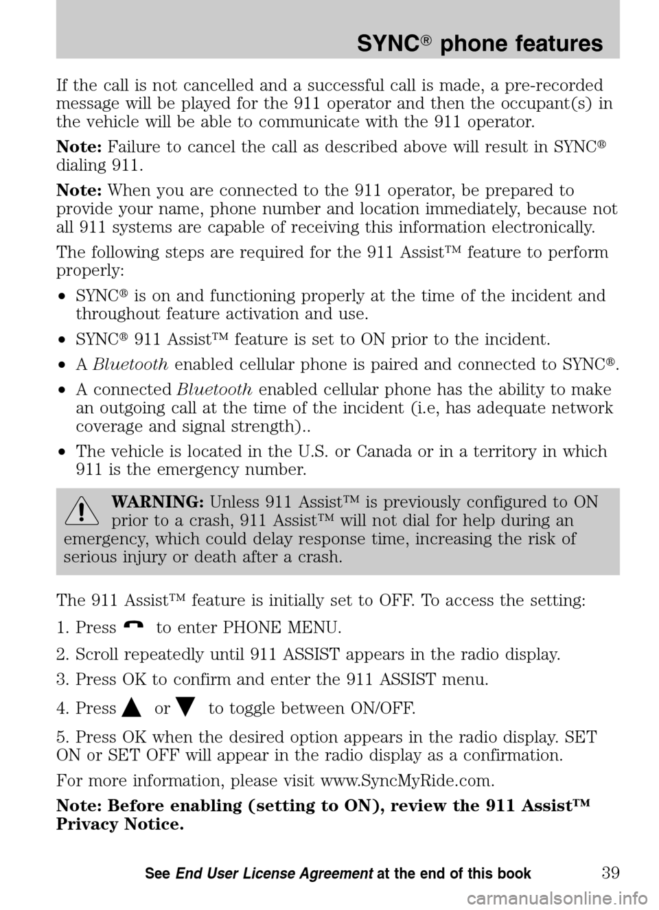 FORD ESCAPE HYBRID 2009 2.G Quick Reference Guide 