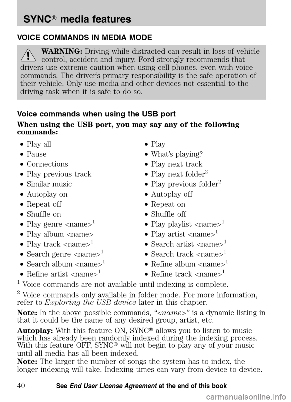 FORD ESCAPE HYBRID 2009 2.G Quick Reference Guide 