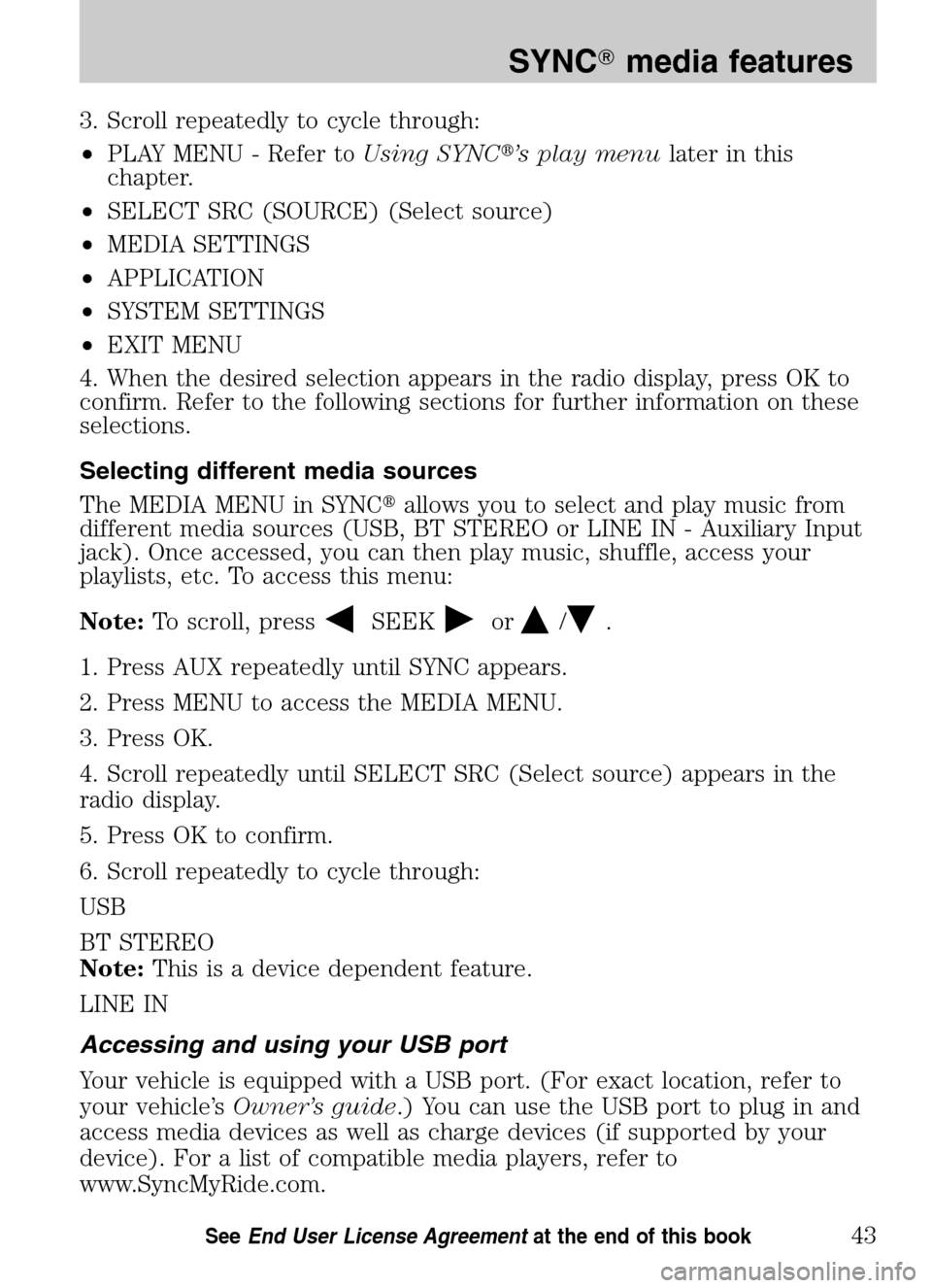 FORD ESCAPE HYBRID 2009 2.G Quick Reference Guide FORD ESCAPE HYBRID 2009 2.G Quick Reference Guide