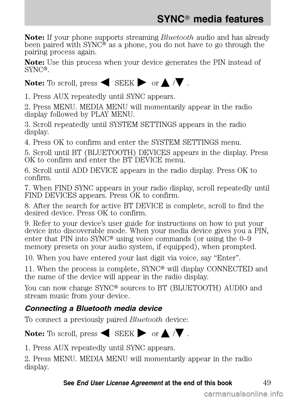 FORD ESCAPE HYBRID 2009 2.G Quick Reference Guide FORD ESCAPE HYBRID 2009 2.G Quick Reference Guide