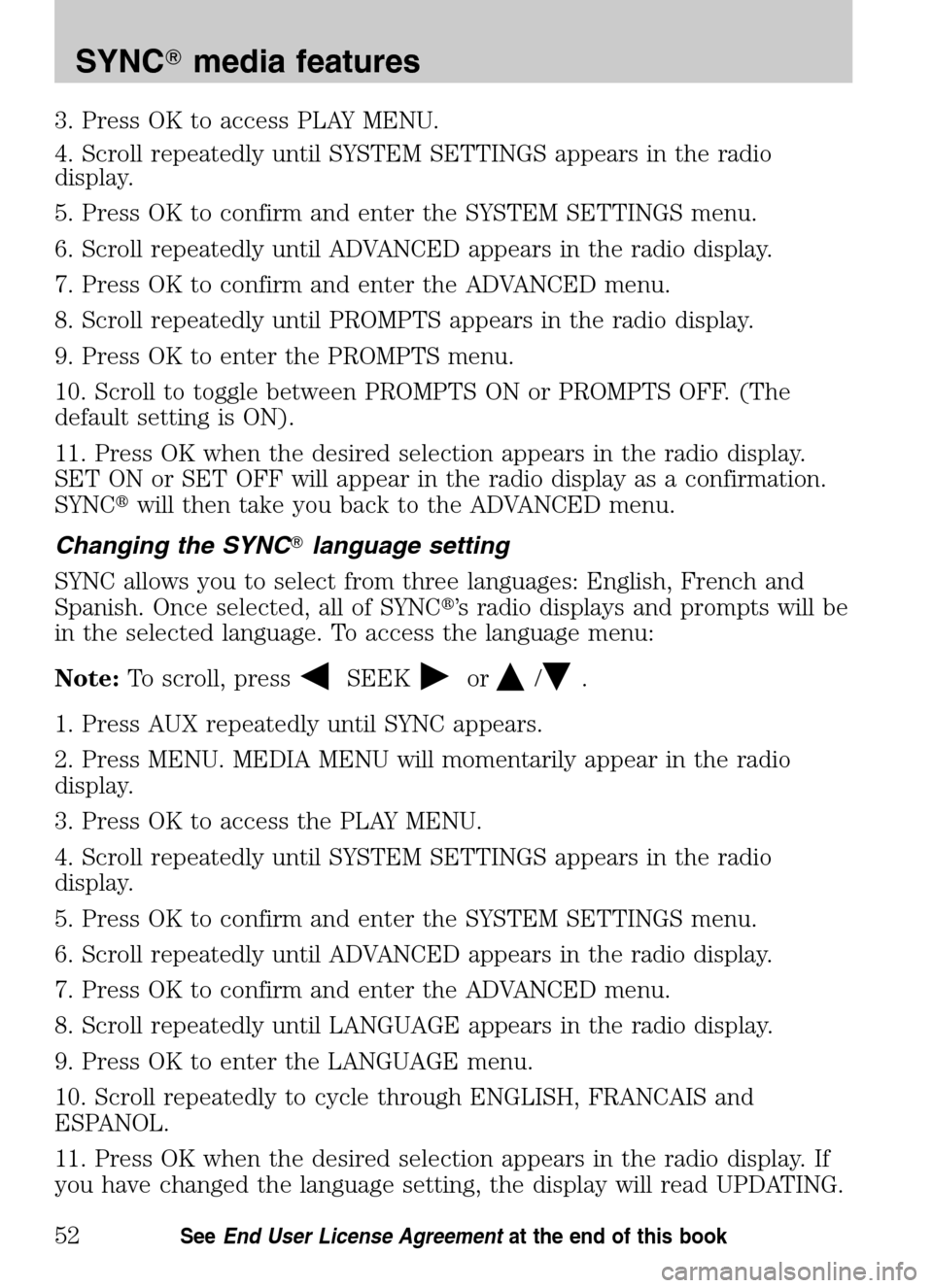 FORD ESCAPE HYBRID 2009 2.G Quick Reference Guide FORD ESCAPE HYBRID 2009 2.G Quick Reference Guide