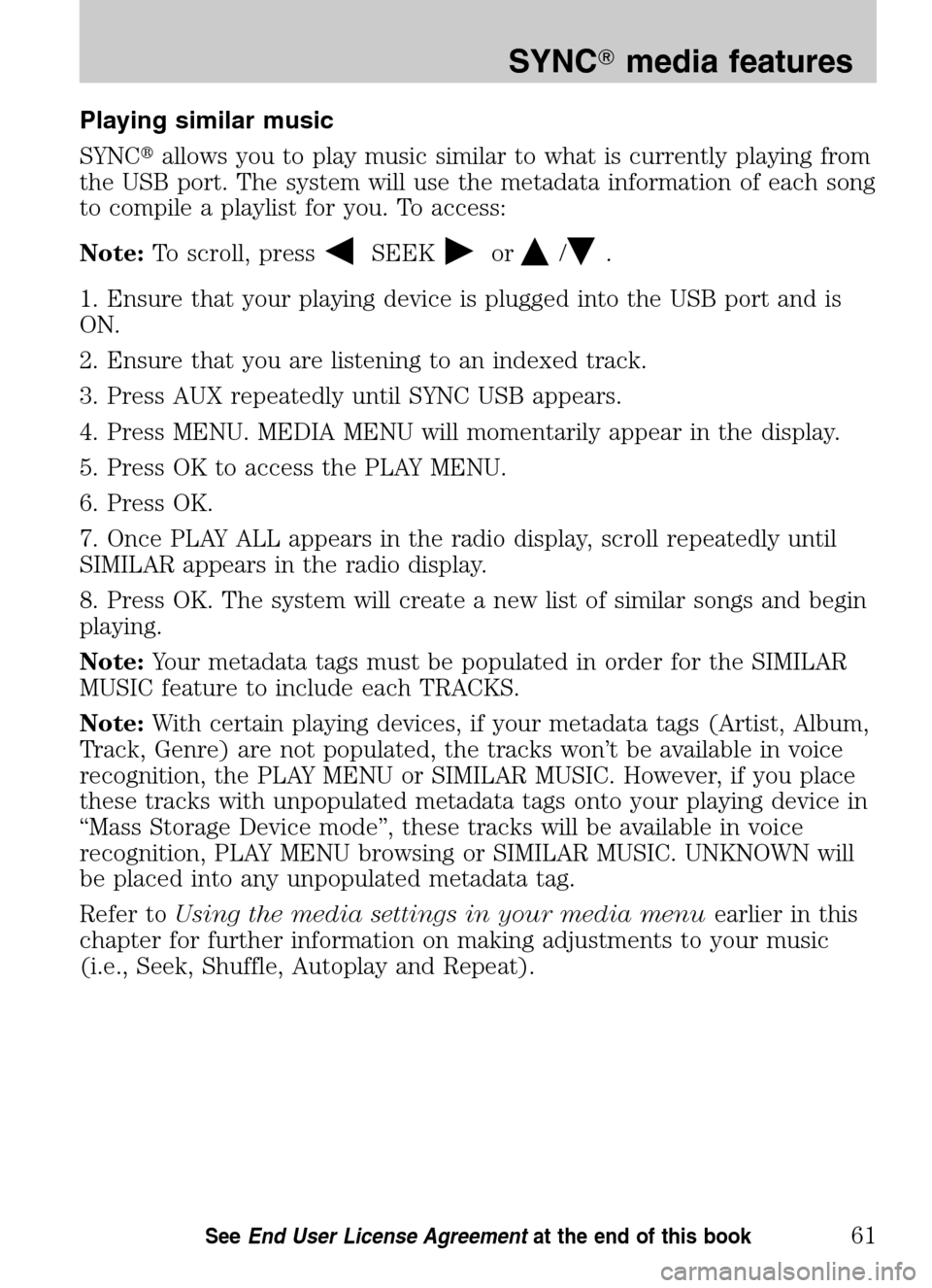 FORD ESCAPE HYBRID 2009 2.G Quick Reference Guide FORD ESCAPE HYBRID 2009 2.G Quick Reference Guide