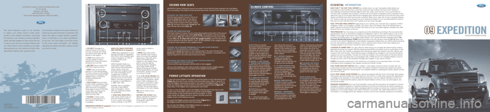 FORD EXPEDITION 2009 3.G Quick Reference Guide 