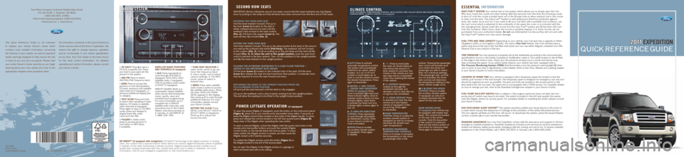 FORD EXPEDITION 2011 3.G Quick Reference Guide 