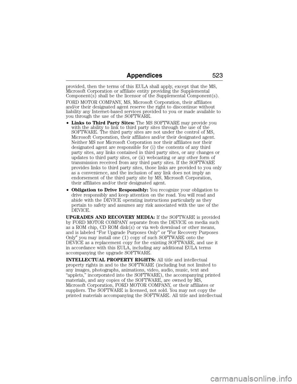 FORD EXPEDITION 2015 3.G Owners Manual provided, then the terms of this EULA shall apply, except that the MS,
Microsoft Corporation or affiliate entity providing the Supplemental
Component(s) shall be the licensor of the Supplemental Compo FORD EXPEDITION 2015 3.G Owners Manual provided, then the terms of this EULA shall apply, except that the MS,
Microsoft Corporation or affiliate entity providing the Supplemental
Component(s) shall be the licensor of the Supplemental Compo
