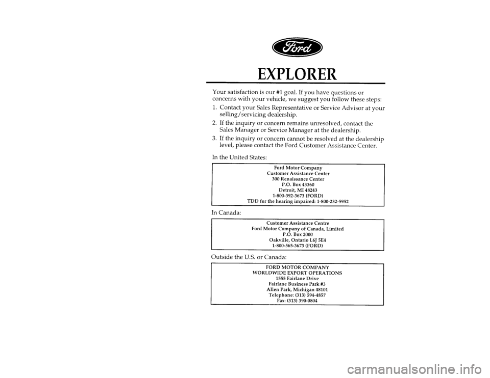 FORD EXPLORER 1996 2.G Owners Manual 